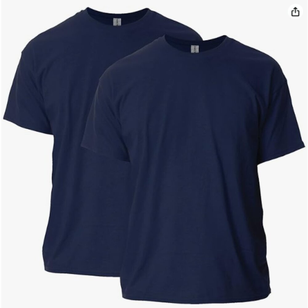 Gildan Adult Ultra Cotton T-Shirt, Style G2000 - Navy - M (2 Pack)